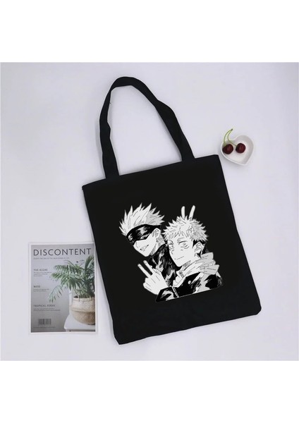HEI016 Stili Geri Japon Anime Moda Kadın Kanvas Çanta Harajuku Gotik Büyük Kapasiteli Alışveriş Çantası Y2K Vintage Kadın Omuz Çantası (Yurt Dışından) fırsatları