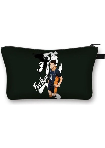 SHZBHKAIYUUCW10 Tarzı Voleybol Anime Haikyuu!! Kozmetik Çantası Oya Oya Oya Haikyuu Kadın Makyaj Çantası Shoyo Hinata Fly Yüksek Kız Makyaj Organizatör Çantaları (Yurt Dışından)