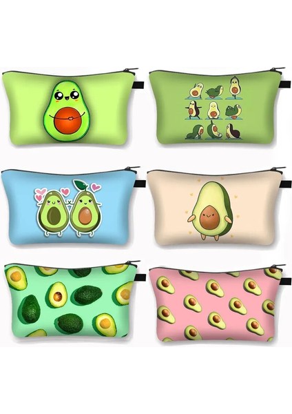 SHZBAVOCADOCW12 Stili Komik Avokado Kozmetik Çantası Kadın Moda Makyaj Çantaları Kızlar Fermuar Kılıfı Bayanlar Ruj Tutucu Çanta Organizatör Kozmetik Durum Için (Yurt Dışından) fiyatları