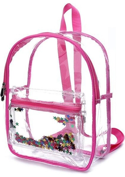Gül Kırmızı Tarzı Kadın Sırt Çantası Şeffaf Su Geçirmez Pvc Çanta Kadın Moda Üniversite Öğrencileri Şeffaf Pullu Çanta Femme Sırt Çantaları Okul Çantası (Yurt Dışından)