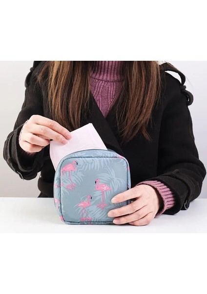 Pembe Çiçek Stili Fudeam Mini Oxford Kumaş Kadın Depolama Kozmetik Çantası Karikatür Seyahat Tuvalet Organize Mini Makyaj Çantası Kadın Hijyenik Ped Kılıfı (Yurt Dışından) indirimleri