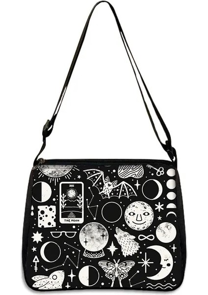 YXBWITCHCW07W Stili 20CMX24CM Gotik Kız Cadı Wicca Çanta Retro Eğlence Omuz Çantaları Kadın Çapraz Kolu Çanta Koltukaltı Kadın Debriyaj Tote Çanta (Yurt Dışından)