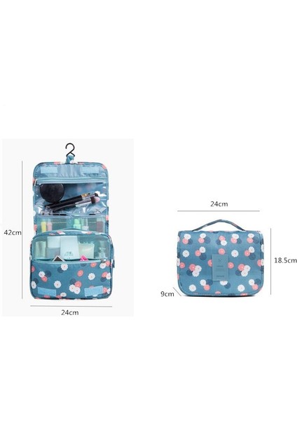 Pembe Tarzı Naylon Seyahat Seti Makyaj Çantası Kadınlar Için Yüksek Kapasiteli Kozmetik Çanta Banyo Tuvalet Çantası Makyaj Organizatör Kılıfı Asılı Neceser (Yurt Dışından) modelleri