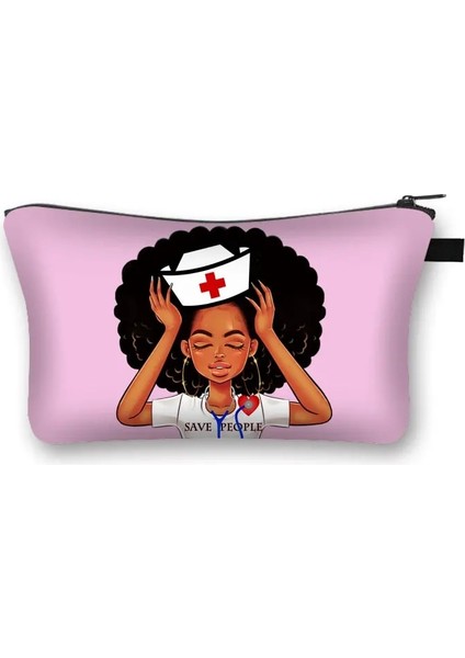 SHZBBLM17 Stili Hemşire Hastane Doktor Desen Sevimli Kozmetik Durumda Profesyonel Kadınlar Için Makyaj Çantası Moda Saklama Torbaları Çanta Fermuar Kılıfı (Yurt Dışından)