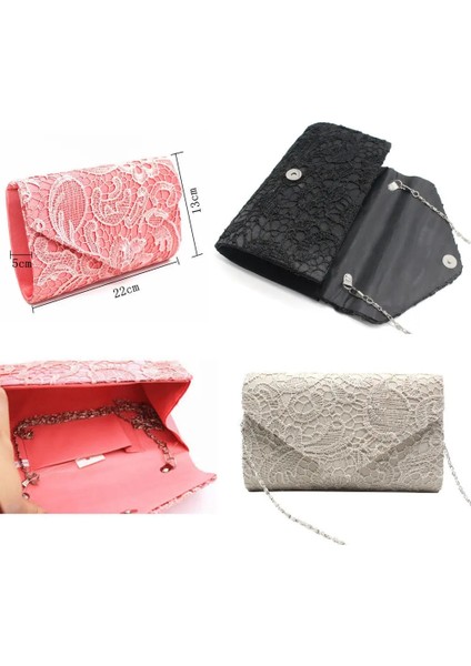 E Stili 2019 Sıcak Stil Moda Kadın Lady Zarif Parti Balo Gelin Düğün Akşam Debriyaj Çanta Çanta Dantel Chaoulder Çanta (Yurt Dışından) indirimleri