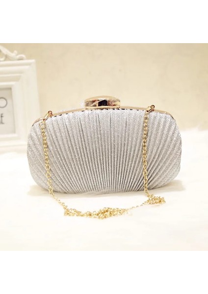 Gümüş L Tarzı Flaş Ilmek Çile Kabuk Metal Tasarım Kadın Akşam Çantaları El Çantaları Küçük Parti Minaudiere Çanta Çanta Düğün Kutusu Bolsos (Yurt Dışından)