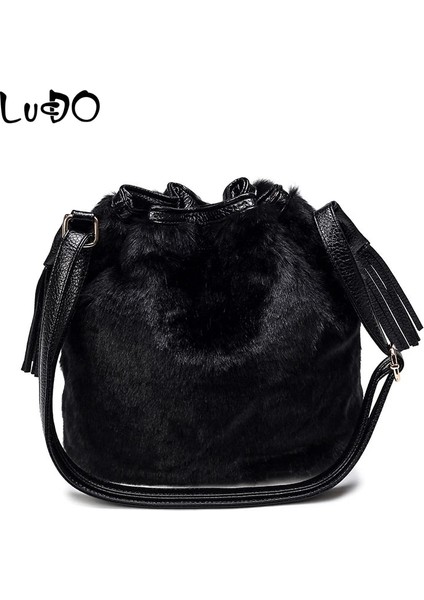 Kahverengi Leopar Tarzı 25X24X13CM Moda Sonbahar Kış Kadın Omuz Çantası Leopar Peluş Kürk Tüylü Bayanlar Crossbody Çanta Kadın Püskül Topu Tote Bolsos Mujer Yeni (Yurt Dışından) modelleri