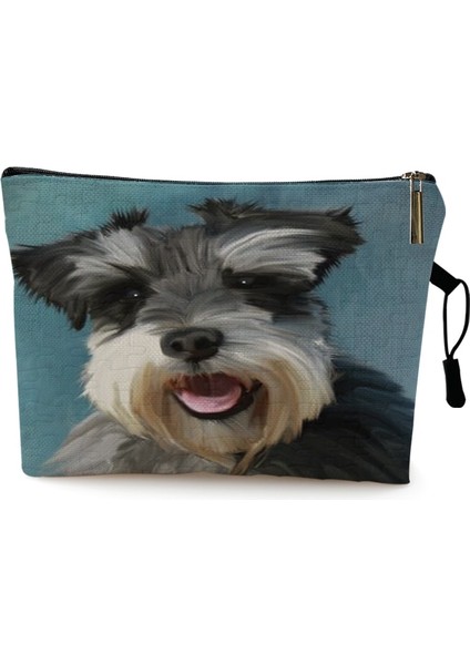 27 Tarzı Desen 22X13CM Yağlıboya Schnauzer Westie Köpek Baskı Kadın Kozmetik Çantaları Güzel Rahat Seyahat Taşınabilir Saklama Çantası Tuvalet Makyaj Çantası (Yurt Dışından)