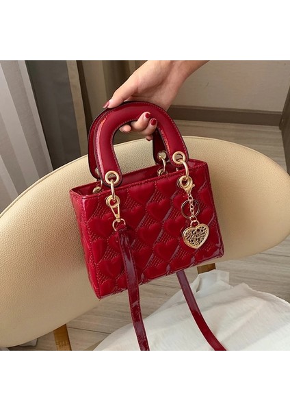 Pembe Çanta Stili 20X16X9 Çanta Kadın Lüks Kılıf Yüksek Li Moda Klasik Kapitone Kare Saplı Çanta Kadın Crossbody Omuz Çantaları (Yurt Dışından) fiyatları