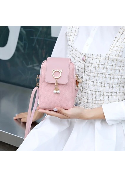 Yeşil Stil Halka Yaz Mini Çapraz Vücut Cep Telefonu Omuz Çantası Dokuma Inci Püskül Kapak Tarzı Kadın Çanta Omuz Çapraz Çanta (Yurt Dışından) fırsatları