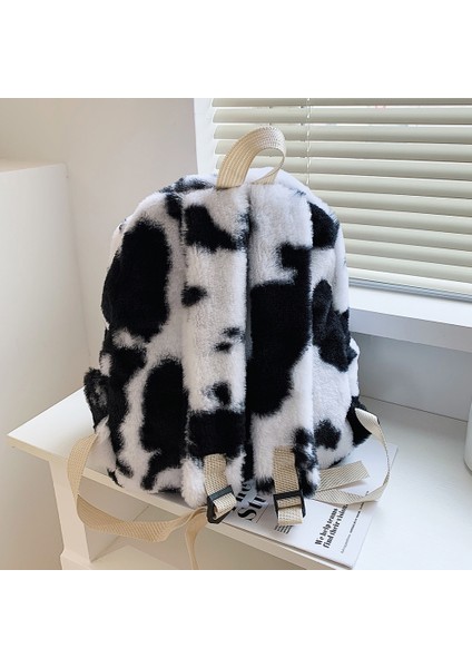 Inek Desen Stili Retro Inek Leopar Baskı Kadın Sırt Çantaları Sonbahar Kış Yumuşak Pluool Çanta Kadın Rahat Büyük Kapasiteli Seyahat Sırt Çantaları (Yurt Dışından) indirimleri