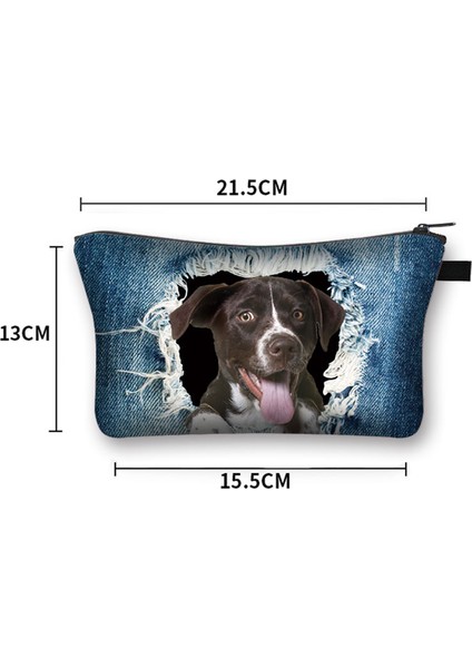 HZBKDDW15 Stili Komik Kovboy Kedi Köpek Kafası Kozmetik Çantası Kadın Makyaj Çantası Yavru Kedi Kozmetik Çantası Kızlar Organizatör Seyahat Çantaları Makyaj Kutusu (Yurt Dışından) fırsatları