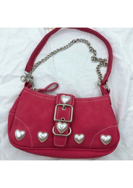Kırmızı Stil 23X12X5CM Xiuya Harajuku Vintage Kadın Omuz Çantası Gül Kırmızı Kalp Japon Goth Lolita Çanta Kadın Çanta Cep Telefonu Kılıfı Çanta (Yurt Dışından) fiyatları