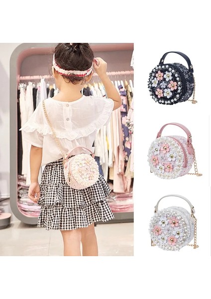 Pembe Tarzı Kadın Çanta Lady Küçük Kızlar Toddler Çanta Prenses Güzel Çanta Bebek Messenger Omuz Crossbody Çiçek Çanta (Yurt Dışından) modelleri