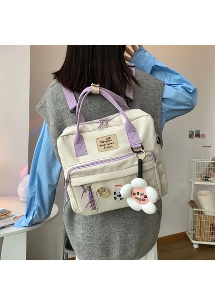 Vıp-Mavi Tarzı Aksesuarlarla Çiçek Su Geçirmez Okul Çantaları Kadın Işlevli Sırt Çantası Kadın Trendi Kawaool Sırt Çantaları Moda Sevimli Sınıf Bookbag Bayanlar (Yurt Dışından) fiyatları
