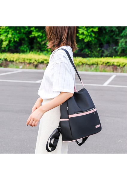 Siyah Stil Asual Oxford Sırt Çantası Kadın Siyah Su Geçirmez Naylon Genç Kızlar Için Okul Çantaları Yüksek Li Moda Seyahat Tote Packbag (Yurt Dışından) fiyatları