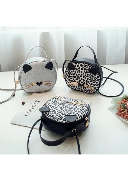 Leopar Beyaz1 Stili 2021 Kadın Çanta Moda Sevimli Kedi Küçük Çanta Kız Telefonu Bayan Çanta Leopar Messenger Omuz Crossbody Çanta Lüks Tasarımcı (Yurt Dışından) modelleri