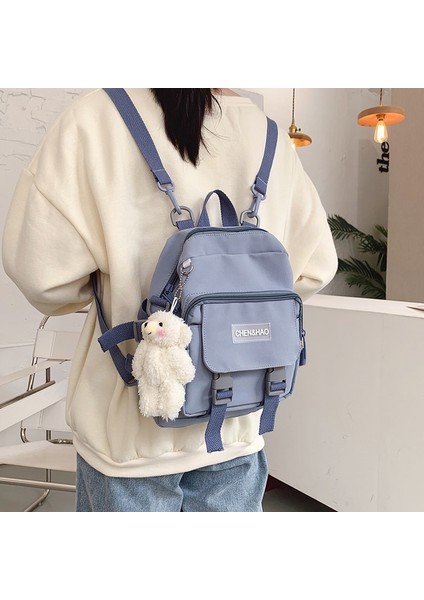 Pembe Ayı Rozetleri Stili 27X23X9CM Kadınlar Için Kore Tarzı Küçük Mini Sırt Çantası Okul Küçük Çanta Mochila Çok Cep Kız Yüzük Toka Taşınabilir Ayı Kadın Sırt Çantası (Yurt Dışından) fiyatları