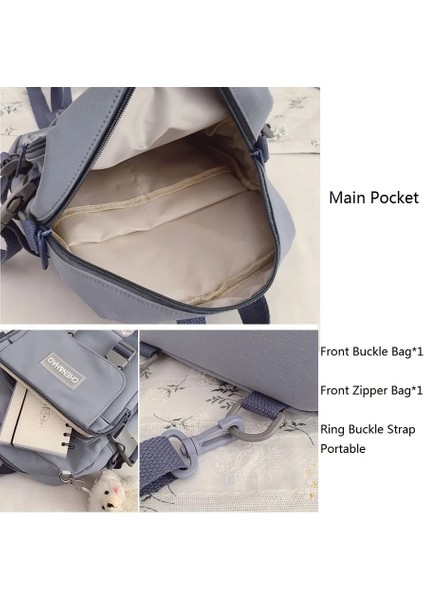 Pembe Ayı Rozetleri Stili 27X23X9CM Kadınlar Için Kore Tarzı Küçük Mini Sırt Çantası Okul Küçük Çanta Mochila Çok Cep Kız Yüzük Toka Taşınabilir Ayı Kadın Sırt Çantası (Yurt Dışından) fırsatları