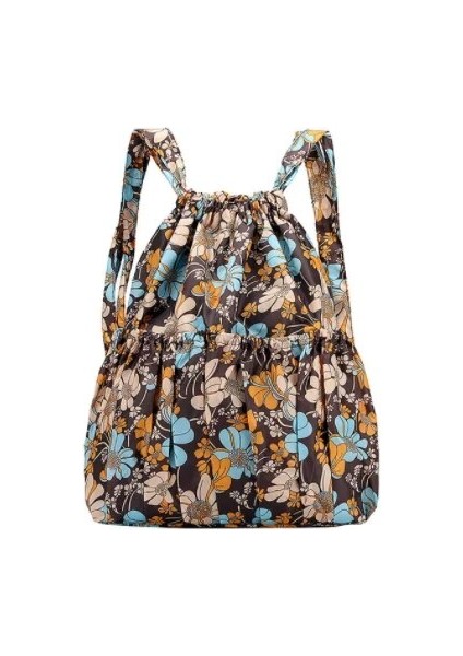 J Tarzı Moda Ipli Sırt Çantaları Kadın Hafif Büyük Kapasiteli Çiçek Ettyle Su Geçirmez Naylon Sırt Çantası Omuz Sırt Çantaları (Yurt Dışından)