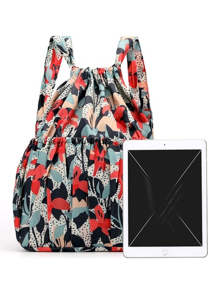 J Tarzı Moda Ipli Sırt Çantaları Kadın Hafif Büyük Kapasiteli Çiçek Ettyle Su Geçirmez Naylon Sırt Çantası Omuz Sırt Çantaları (Yurt Dışından) fırsatları