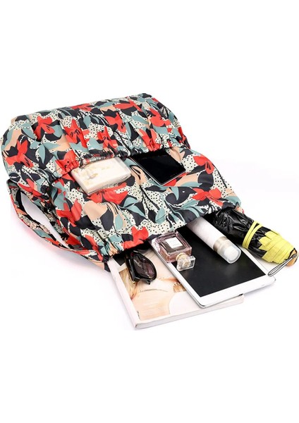 J Tarzı Moda Ipli Sırt Çantaları Kadın Hafif Büyük Kapasiteli Çiçek Ettyle Su Geçirmez Naylon Sırt Çantası Omuz Sırt Çantaları (Yurt Dışından) indirimleri