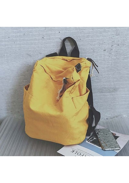 Sarı Stil Yeni Moda Sırt Çantası Yüksek Kapasiteli Seyahat Sırt Çantası Dizüstü Tuval Kadın Sırt Çantası Kadın Gençler Için Schoolbag Kız Mochila Mujer (Yurt Dışından)