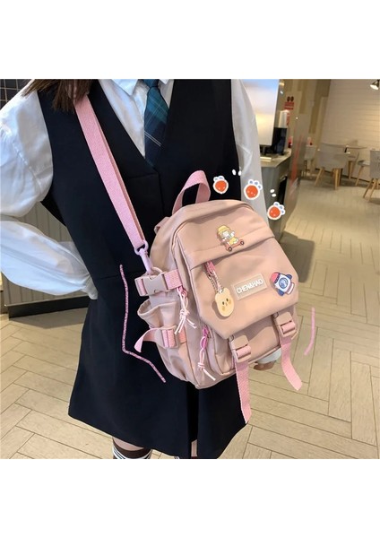 Mavi Stil 27X23X8 cm Kore Tarzı Tuval Küçük Mini Sırt Çantası Kadınlar Için Moda Seyahat Sırt Çantası Eğlence Okul Çantası Tote Tennage Kız Omuz Çantası (Yurt Dışından)
