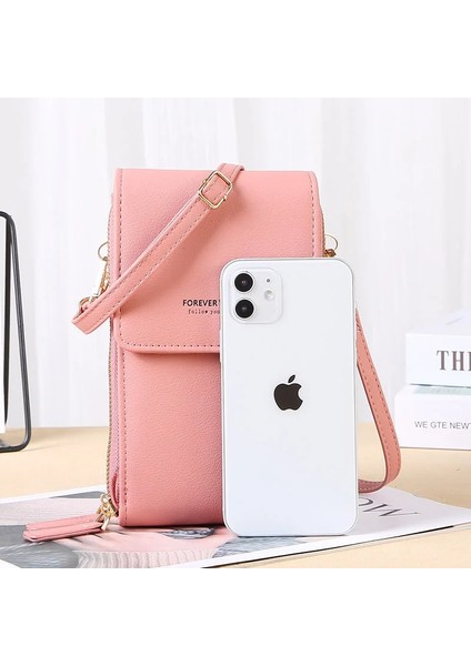 XB1760-9067-1B Stili 11X19X7CM Yumuşak Deri Cüzdanlar Dokunmatik Ekran Cep Telefonu Çantası Kadın Için Mini Kart Sahibinin Anahtar Sikke Çanta Dikey Crossbody Para Çantaları (Yurt Dışından)