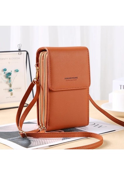 XB1760-9067-1B Stili 11X19X7CM Yumuşak Deri Cüzdanlar Dokunmatik Ekran Cep Telefonu Çantası Kadın Için Mini Kart Sahibinin Anahtar Sikke Çanta Dikey Crossbody Para Çantaları (Yurt Dışından)