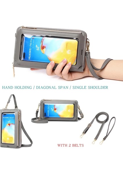 Kırmızı Stil Kadın Ekranı Dokunmatik Telefon Çantaları Bayanlar Crossbody Omuz Cüzdanı Cep Telefonu Için Pu Kart Sahibinin (Yurt Dışından) fırsatları
