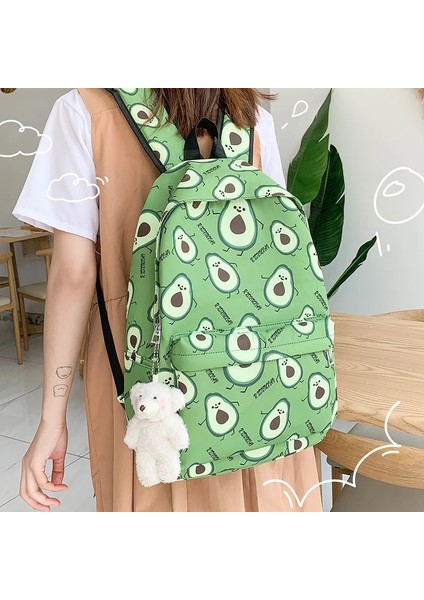 Beyaz Stil 28CM13CM42CM Ummer Yeni Avokado Sırt Çantası Şık Sevimli Küçük Taze Kadın Naylon Sırt Çantası Kolej Tarzı Genç Kız Öğrenci Okul Çantası (Yurt Dışından) fiyatları