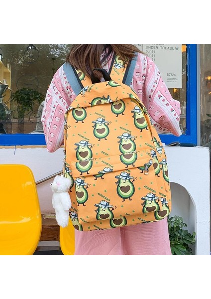 Beyaz Stil 28CM13CM42CM Ummer Yeni Avokado Sırt Çantası Şık Sevimli Küçük Taze Kadın Naylon Sırt Çantası Kolej Tarzı Genç Kız Öğrenci Okul Çantası (Yurt Dışından) fırsatları