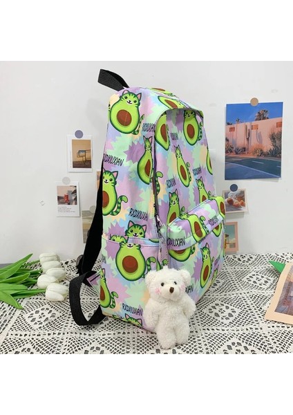 Beyaz Stil 28CM13CM42CM Ummer Yeni Avokado Sırt Çantası Şık Sevimli Küçük Taze Kadın Naylon Sırt Çantası Kolej Tarzı Genç Kız Öğrenci Okul Çantası (Yurt Dışından) indirimleri