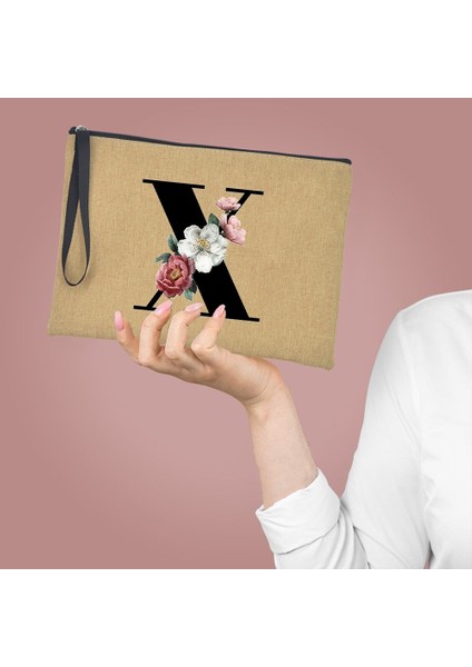 Q00692-A012BR-S Stili Çiçek Ingilizce Mektup Baskı Kadın Fermuar Kozmetik Çantaları Rahat Makyaj Saklama Yeniden Kullanılabilir Harajuku Yüksek Kapasiteli Kılıfı Bez Çanta (Yurt Dışından) indirimleri