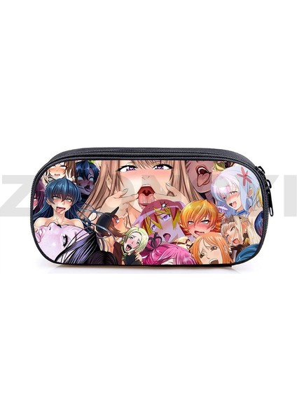 AHEGAO33 Tarzı Moda 3D Baskı Ahegao Kalem Kutusu Çocuklar Anime Kawaii Makyaj Çantası Gençler Öğrenciler Hentai Senpai Kırtasiye Saklama Kutusu Çocuk Kılıfı (Yurt Dışından)