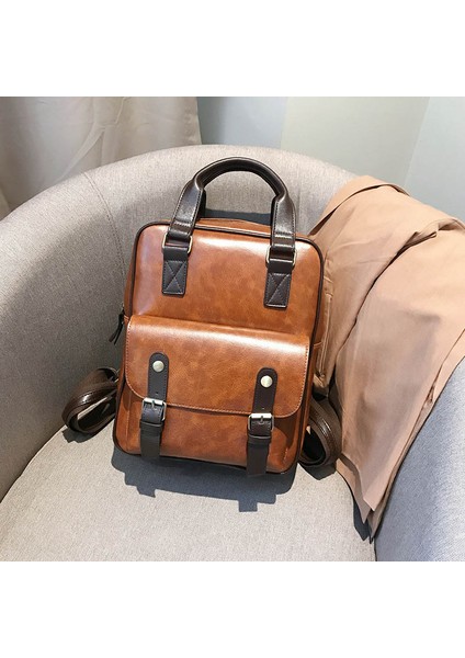 Kahverengi Tarzı 30X25X11CM Kadın Anti Hırsızlık Sırt Çantaları Öğrencileri Kahverengi Genç Kızlar Için Okul Çantaları Su Geçirmez Vintage Dizüstü Deri Büyük Seyahat Sırt Çantası (Yurt Dışından)