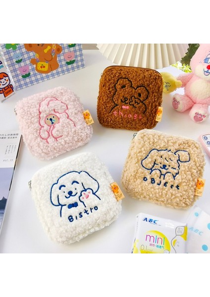 Pembe Tarzı Sevimli Bayan Mini Kozmetik Çantası Çanta Organizatör Peluş Nakış Ayı Köpek Tavşan Hijyenik Ped Tampon Saklama Kılıfı Kız Güzellik Kılıfı (Yurt Dışından) fiyatları