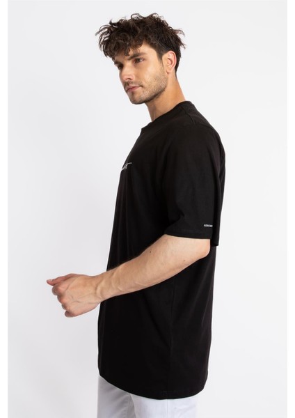 Oversize O-Yaka T-shirt Fmsuelto - Siyah modelleri