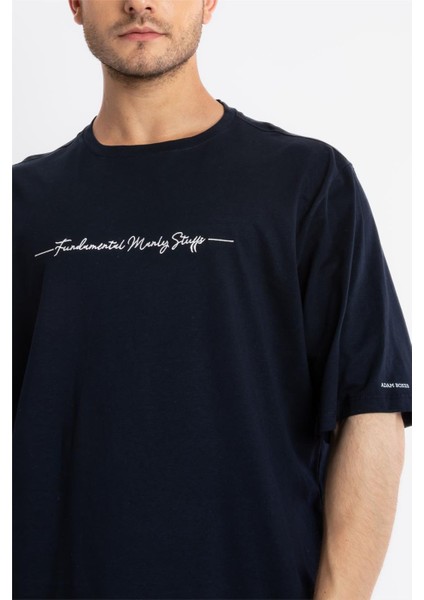 Oversize O-Yaka T-shirt Fmsuelto - Lacivert indirimleri