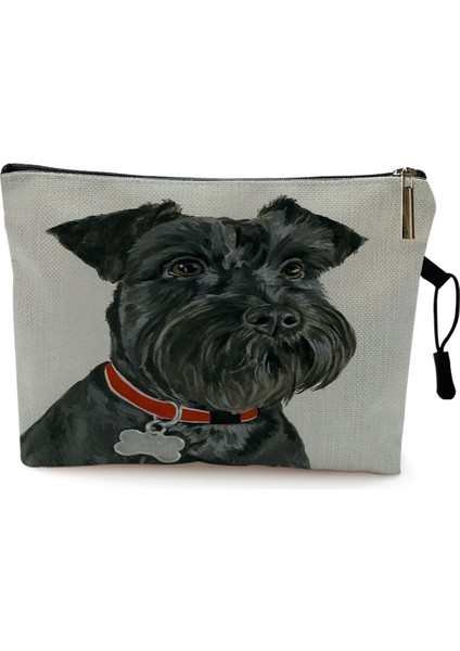 Desen 10 Stili 22X13CM Yağlıboya Schnauzer Westie Köpek Baskı Kadın Kozmetik Çantaları Güzel Rahat Seyahat Taşınabilir Saklama Çantası Tuvalet Makyaj Çantası (Yurt Dışından)