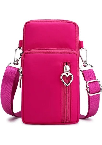 Gül Tarzı 9X5X18CM Yogodlns Kadınlar Için Crossbody Çanta Su Geçirmez Naylon Işlevli Rahat Küçük Çanta Cep Telefonu Kılıfı Crossbody Çanta Spor Çanta (Yurt Dışından)