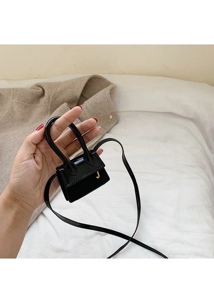 Süet Siyah Stil Kadın Dekorasyon Çanta Süper Mini Kulak Kız Ins Sıcak Tasarımcı Tote Çanta Süet Moda Crossbody Messenger Çanta Çanta (Yurt Dışından)