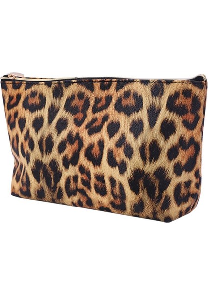 Seyahat Kozmetik Çantası Leopar Baskılı Desen Makyaj Çantası Kılıfı Tuvalet Düzenleyici LX9F (Yurt Dışından)