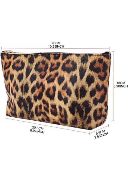 Seyahat Kozmetik Çantası Leopar Baskılı Desen Makyaj Çantası Kılıfı Tuvalet Düzenleyici LX9F (Yurt Dışından) fiyatları