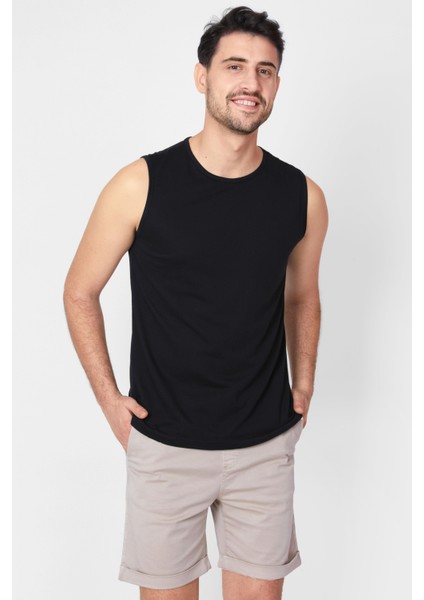 O-Yaka Kolsuz T-shirt Cuerposino - Siyah fiyatları