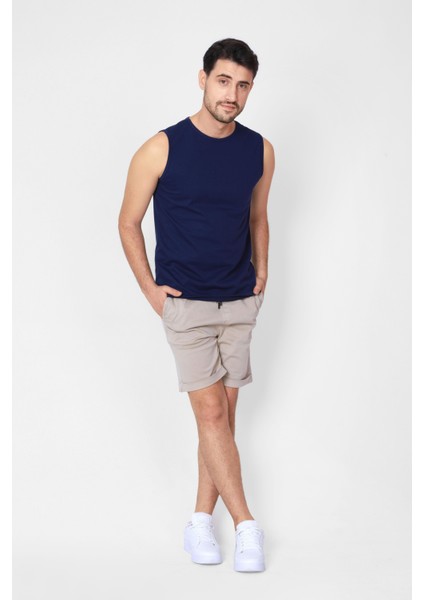 O-Yaka Kolsuz T-shirt Cuerposino - Parlament Mavisi