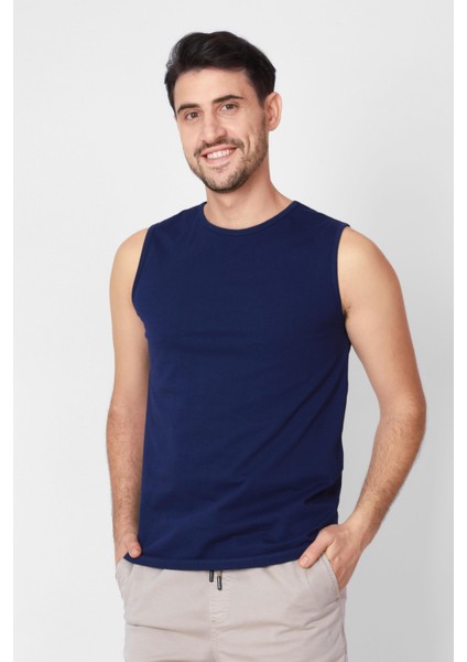 O-Yaka Kolsuz T-shirt Cuerposino - Parlament Mavisi fiyatları