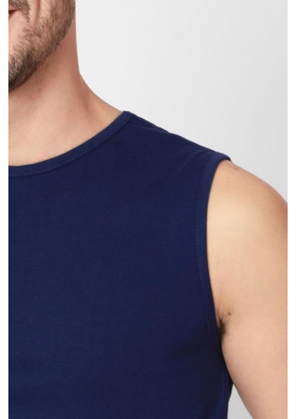 O-Yaka Kolsuz T-shirt Cuerposino - Parlament Mavisi indirimleri