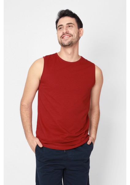 O-Yaka Kolsuz T-shirt Cuerposino - Bordo fiyatları